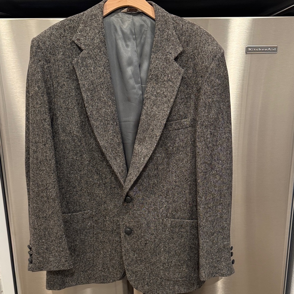Classic Gray Men's Blazer 100% Wool